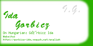 ida gorbicz business card